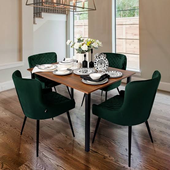 Stylish 4 seater dining table close to home with premium wood finish
