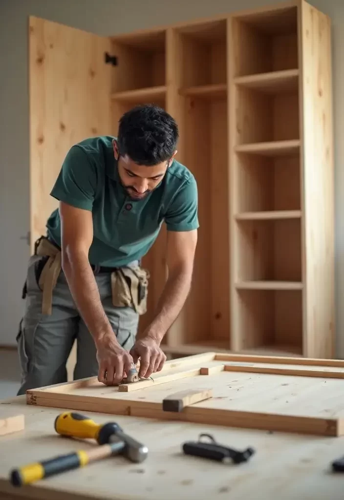 Skilled carpenter for cabinets in Karachi for custom kitchen and wardrobe solutions
